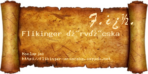 Flikinger Árvácska névjegykártya